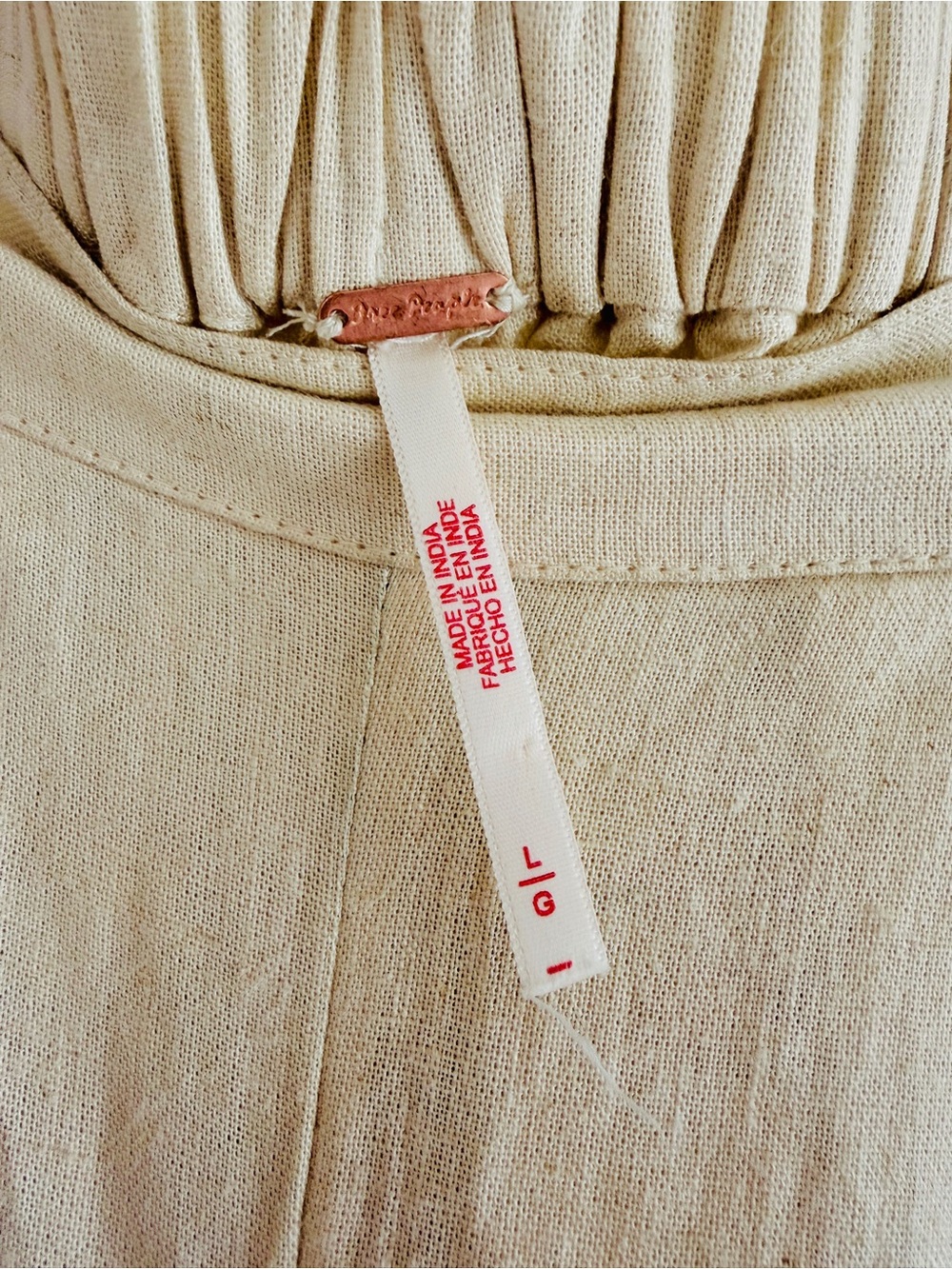 Free People Cream Draped A-Line Skirt - Picture 3 of 5